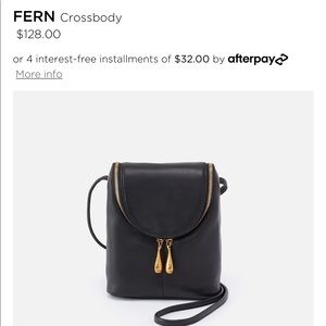 Hobo Fern small black leather crossbody bag
